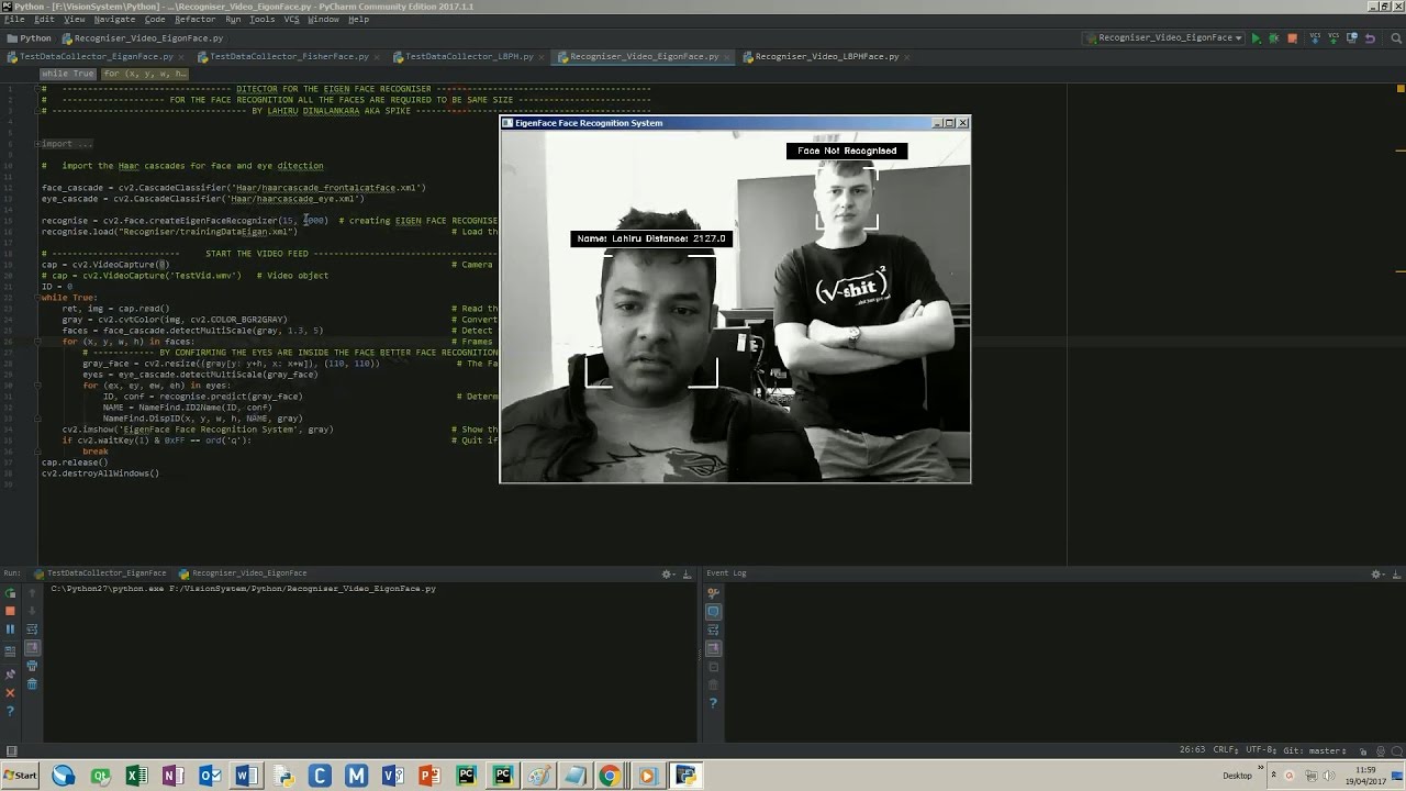 face recognition python opencv